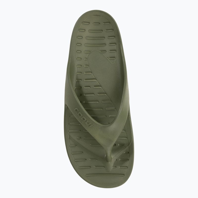 Men's Coqui Zucco dark army green/stone flip flops 6