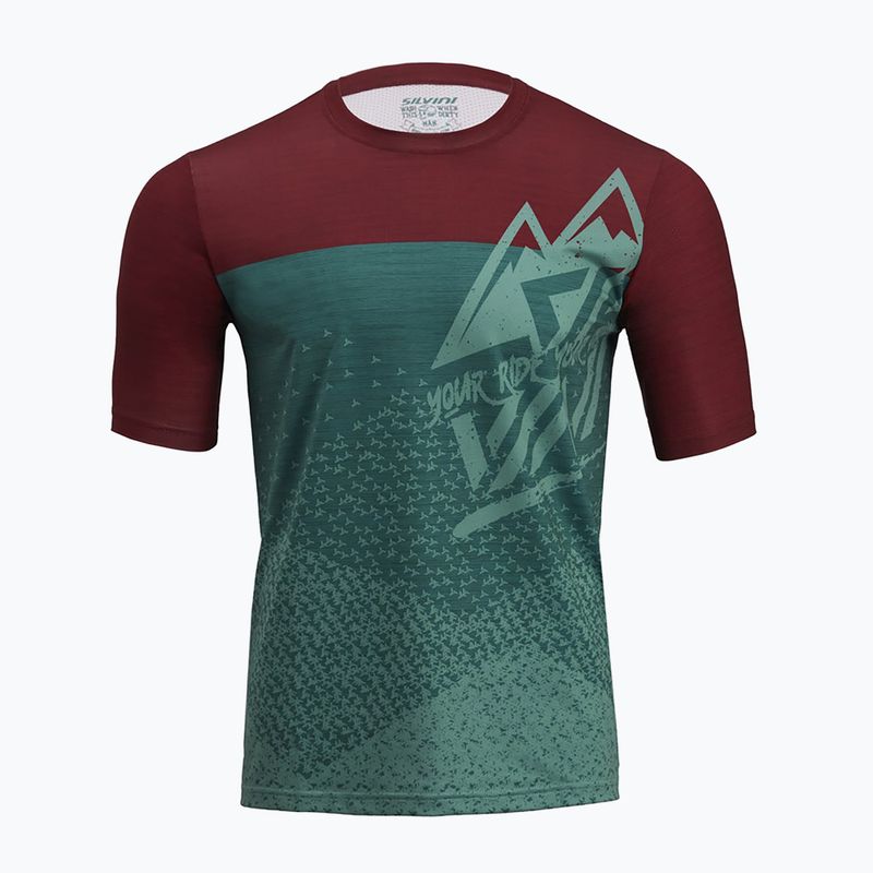 Men's SILVINI Denno burgundy-green cycling jersey 3121-MD1803/92432