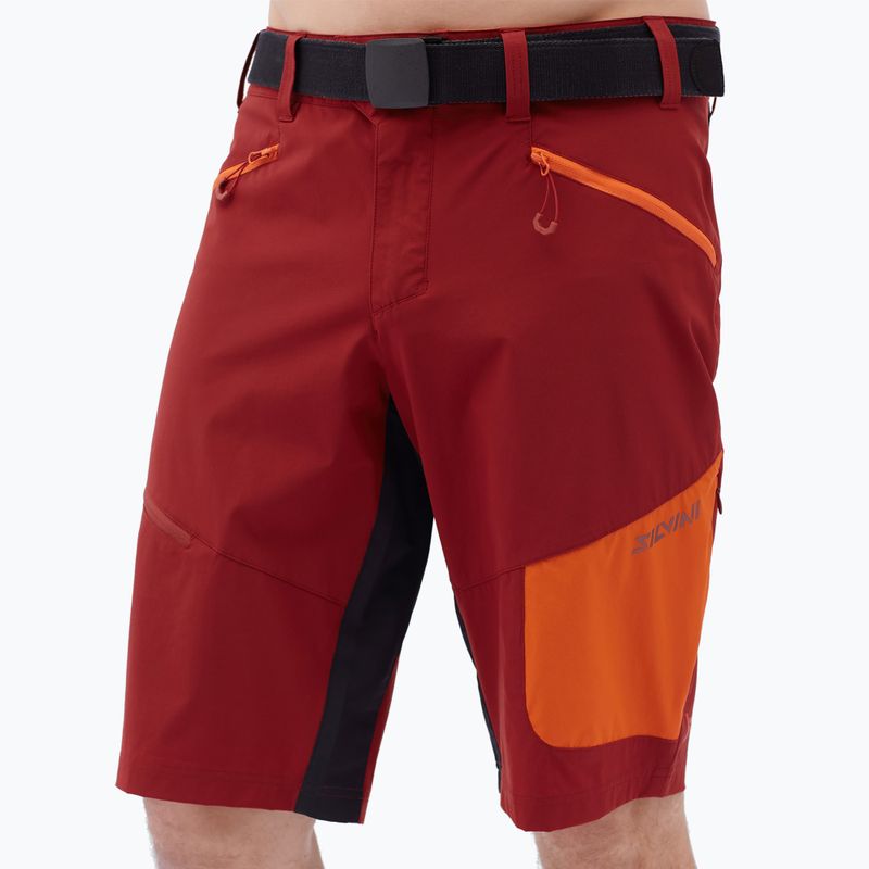 Men's SILVINI Rango Pro merlot/orange cycling shorts