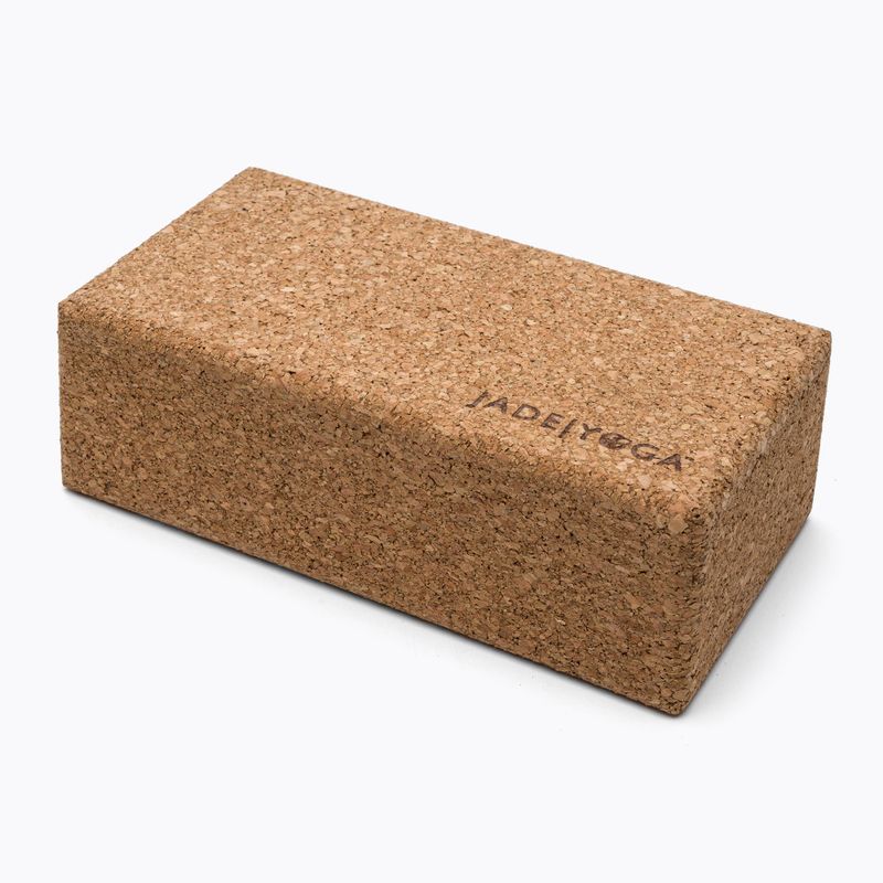 JadeYoga Cork Block Small light brown CYBS yoga cube