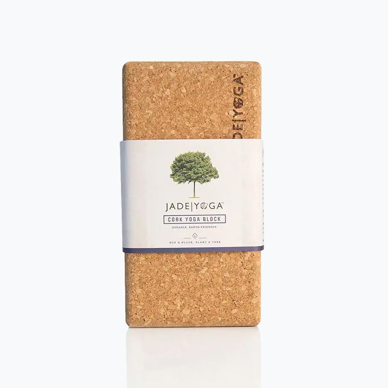 JadeYoga Cork Block Small light brown CYBS yoga cube 7