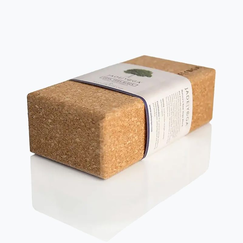 JadeYoga Cork Block Small light brown CYBS yoga cube 8