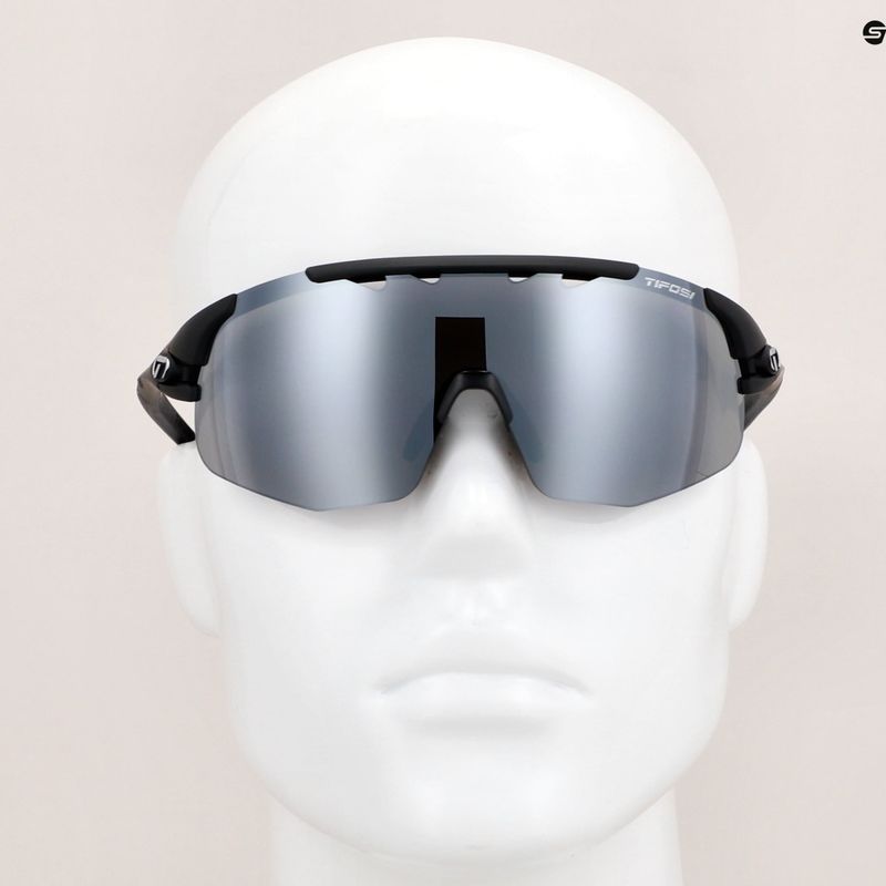 Tifosi Sledge Lite matte black/smoke/ac red/clear cycling glasses 7