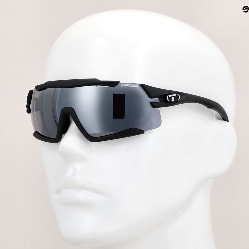 Tifosi Aethon 3 matte black/smoke/ac red/clear cycling glasses 7