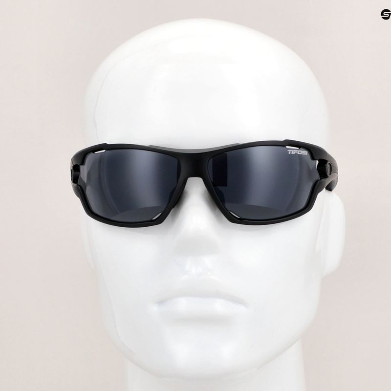 Tifosi Amok matte black/smoke/ac red/clear cycling glasses 7