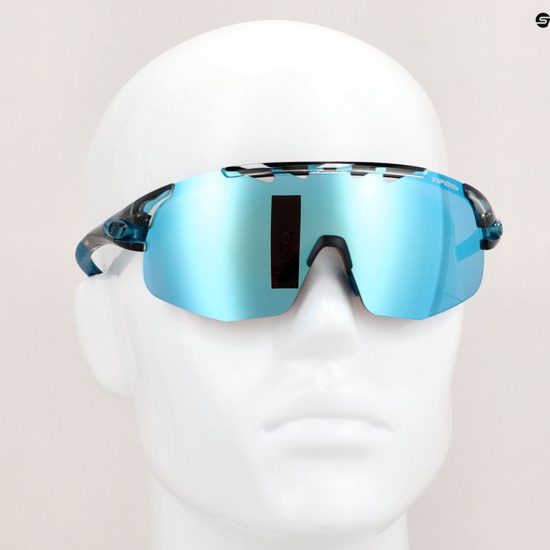 Tifosi Sledge Lite Clarion crystal smoke/clarion blue/ac red/clear cycling glasses 8