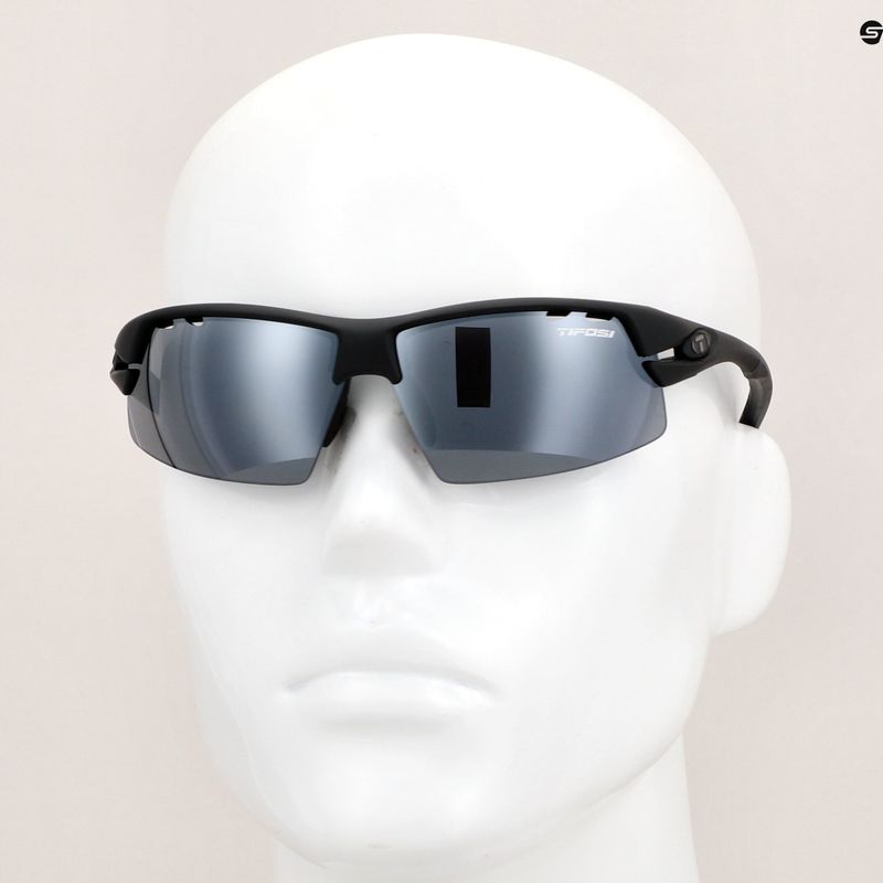 Tifosi Crit Fototec matte black/smoke/ac red/clear cycling glasses 9