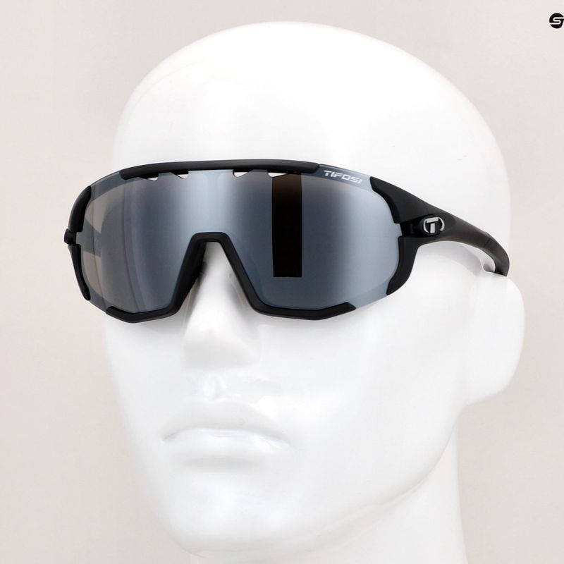 Tifosi Sledge matte black/smoke/ac red/clear cycling glasses 8