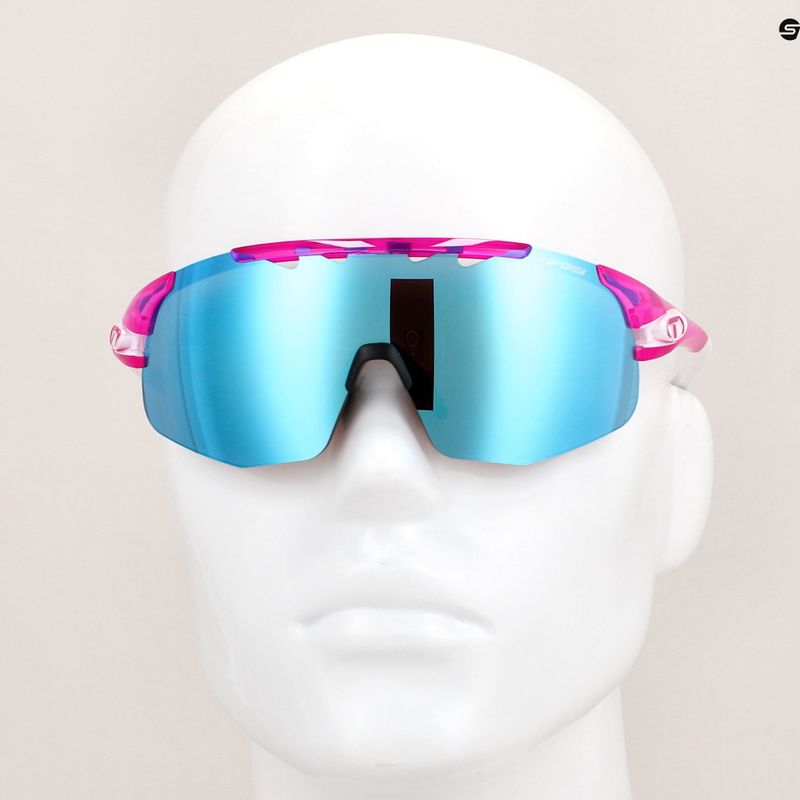 Tifosi Sledge Lite Clarion crystal pink/clarion blue/ac red/clear cycling glasses 11