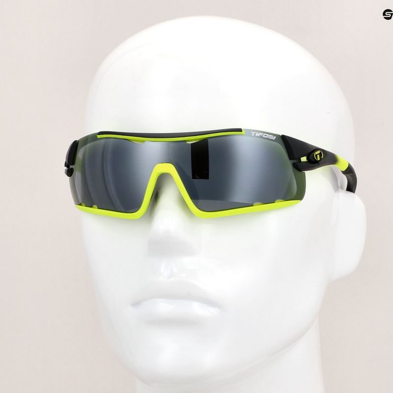 Tifosi Davos race neon/smoke/ac red/clear cycling glasses 8