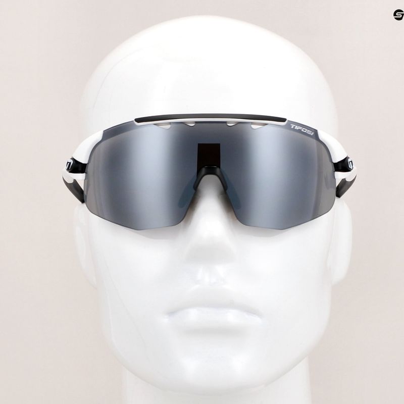 Tifosi Sledge Lite matte white/smoke/ac red/clear cycling glasses 11