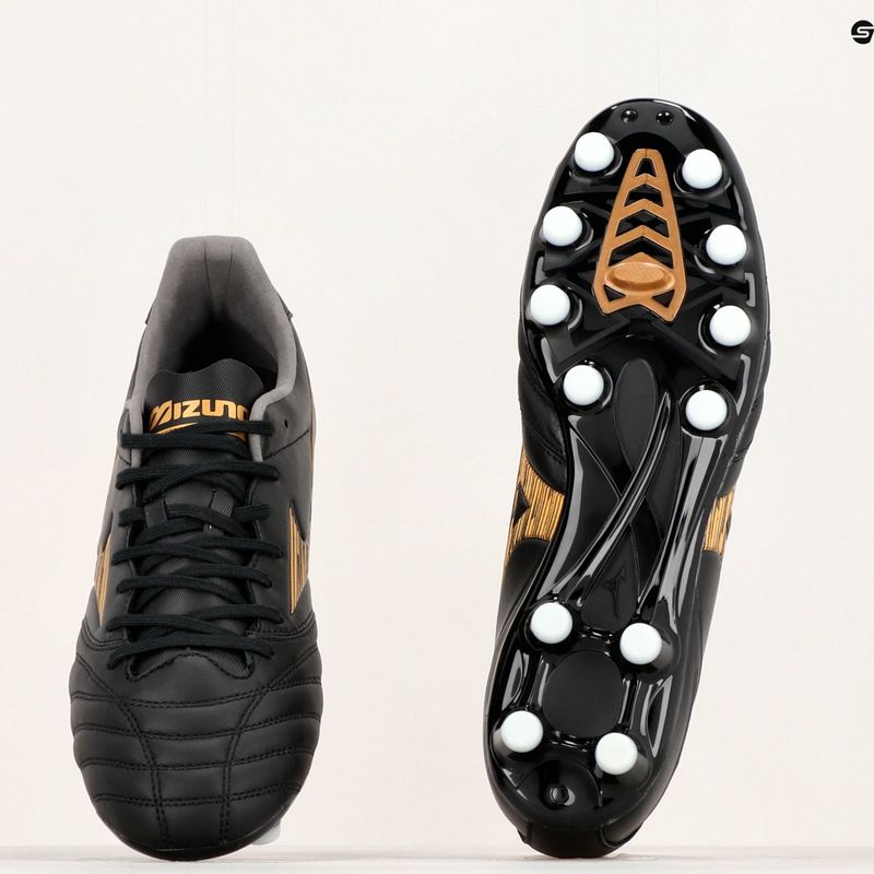 Men's Mizuno Morelia Neo IV Pro MD football boots black/gold/black 13