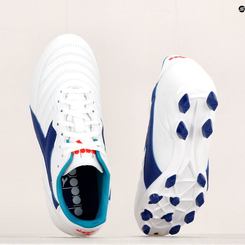 Children's football boots Diadora Brasil 2 R LPU JR white/navy 12