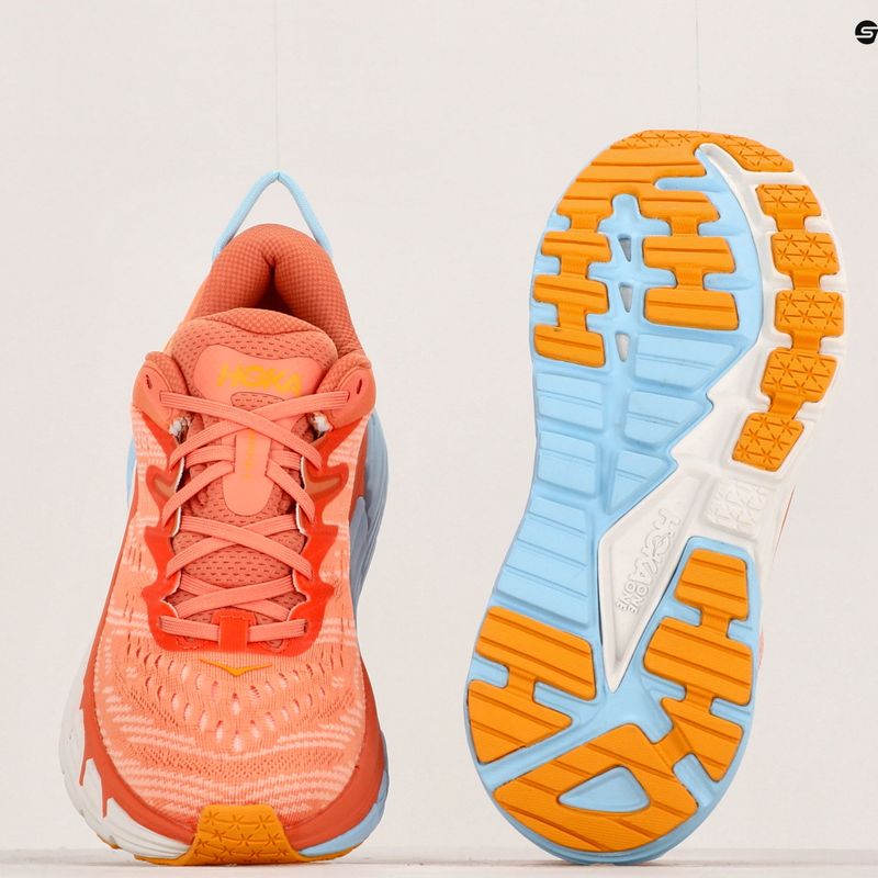 Women's running shoes HOKA Gaviota 4 shell coral/peach parfait 13