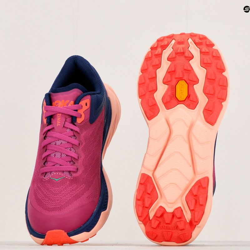Women's running shoes HOKA Zinal festival fuchsia/bellwether blue 13