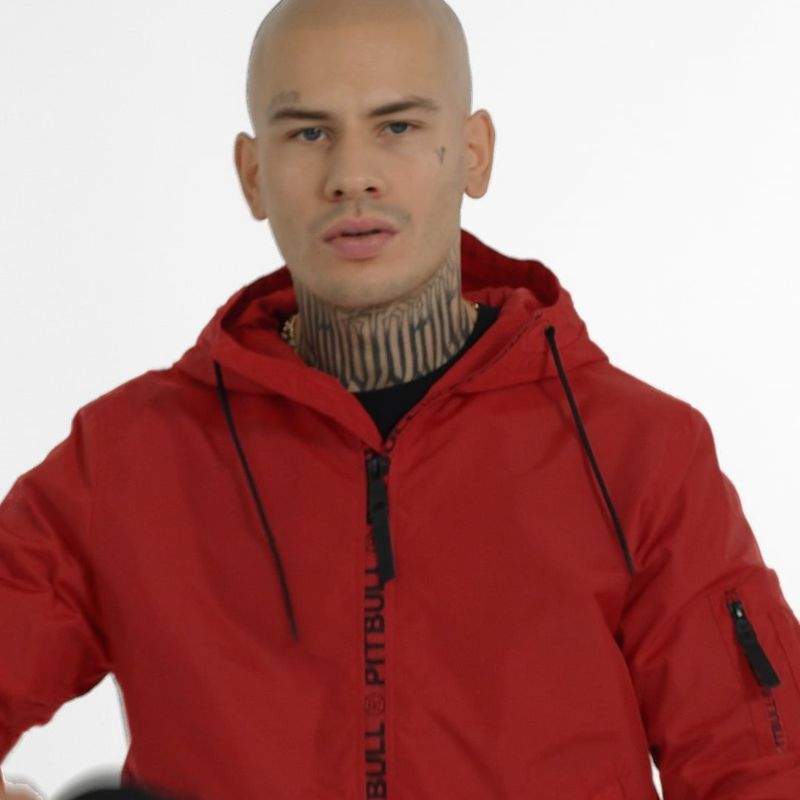 Men's Pitbull West Coast Overpark Hooded jacket red 11
