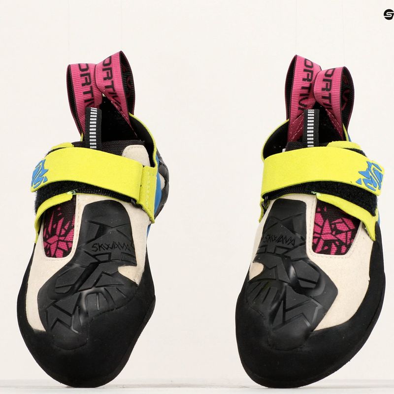 La Sportiva women's climbing shoe Skwama apple green/cobalt blue 15
