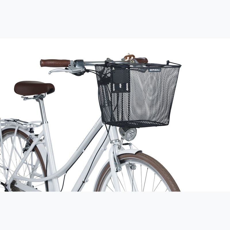 Basil Bilbao BE front bicycle basket + Baseasy Stem Holder black 7