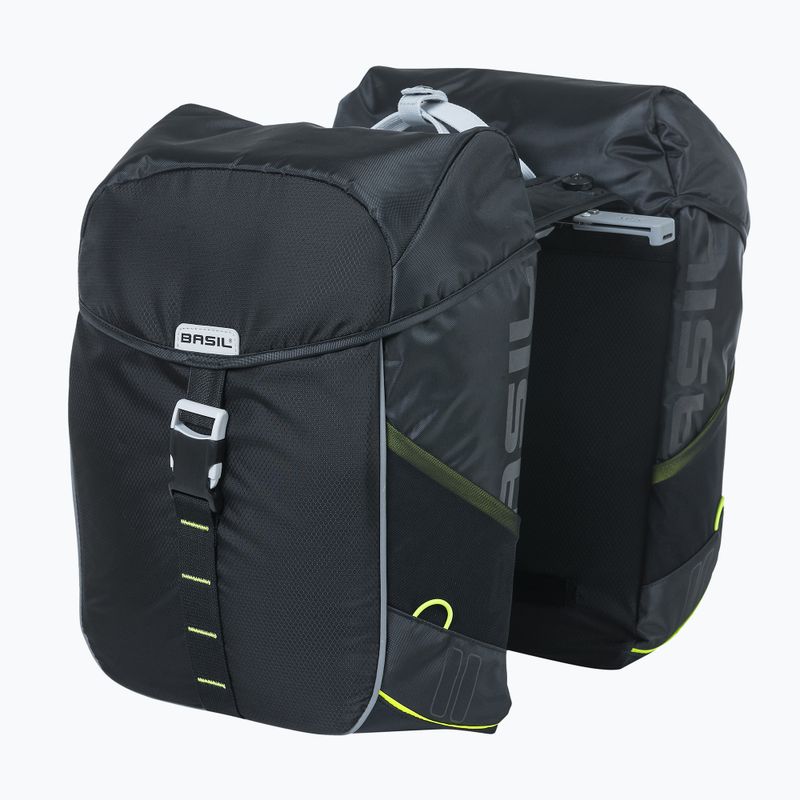 Basil Miles Double Bag 32 l black/lime bicycle pannier