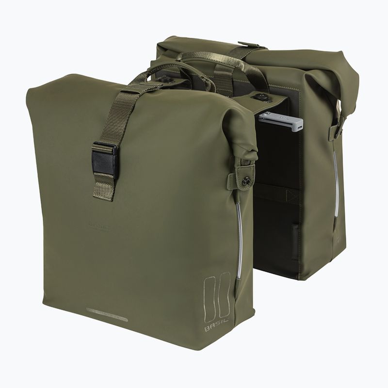 Basil Soho Nordlicht Double Bag MIK 41 l moss green bicycle pannier 2
