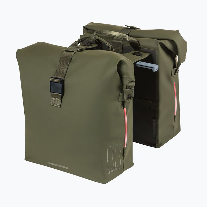 Basil Soho Nordlicht Double Bag MIK 41 l moss green bicycle pannier 3