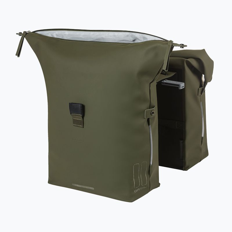Basil Soho Nordlicht Double Bag MIK 41 l moss green bicycle pannier 4