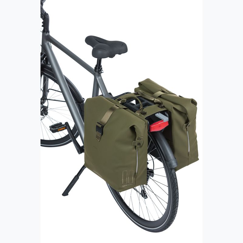 Basil Soho Nordlicht Double Bag MIK 41 l moss green bicycle pannier 7