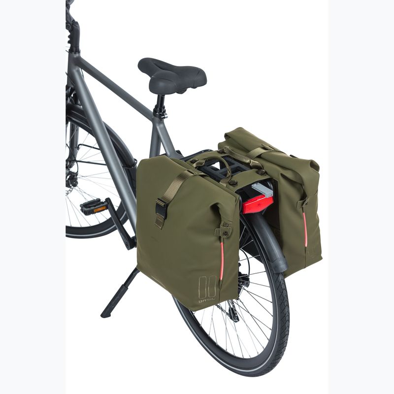 Basil Soho Nordlicht Double Bag MIK 41 l moss green bicycle pannier 8