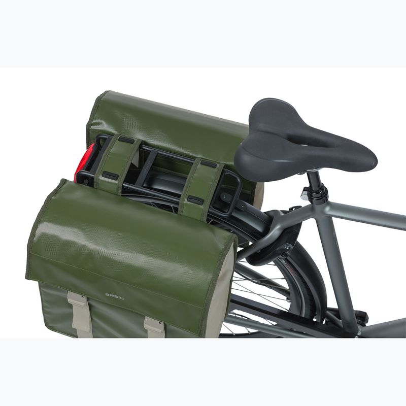 Basil Urban Load Double Bag 53 l green/sand bike panniers 7