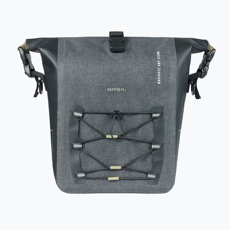 Basil Navigator Storm Hook On 12-15 l grey/black bicycle pannier