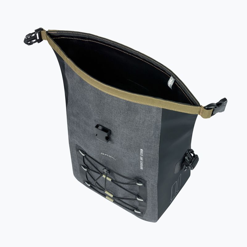 Basil Navigator Storm Hook On 12-15 l grey/black bicycle pannier 5