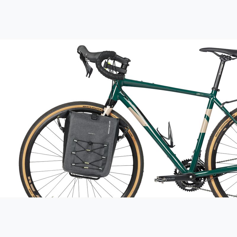 Basil Navigator Storm Hook On 12-15 l grey/black bicycle pannier 6