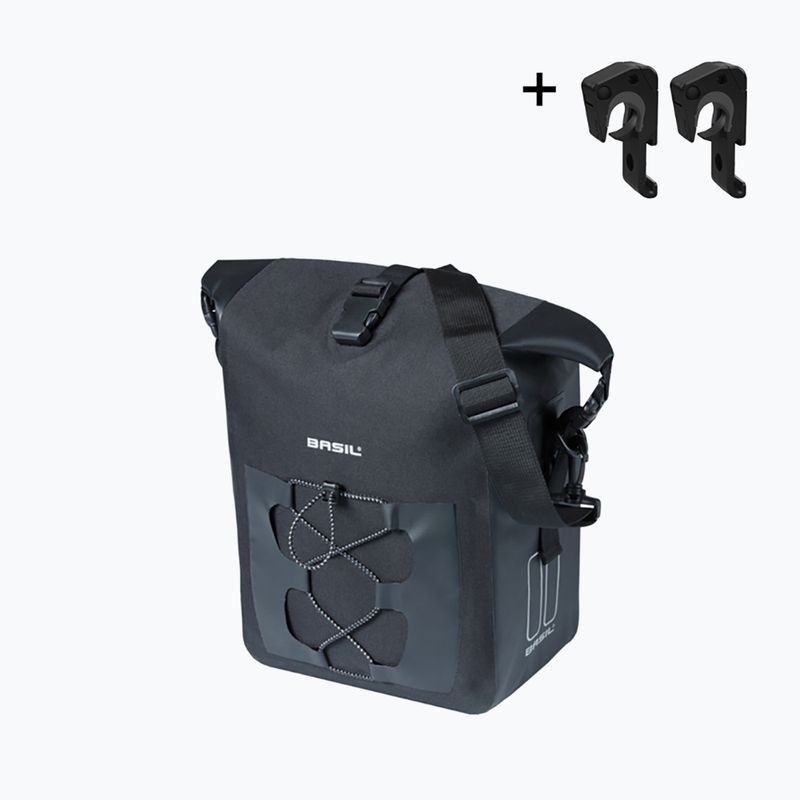 Bike pannier Basil Navigator Waterproof Single Bag MIK Hooks 15 l black 2