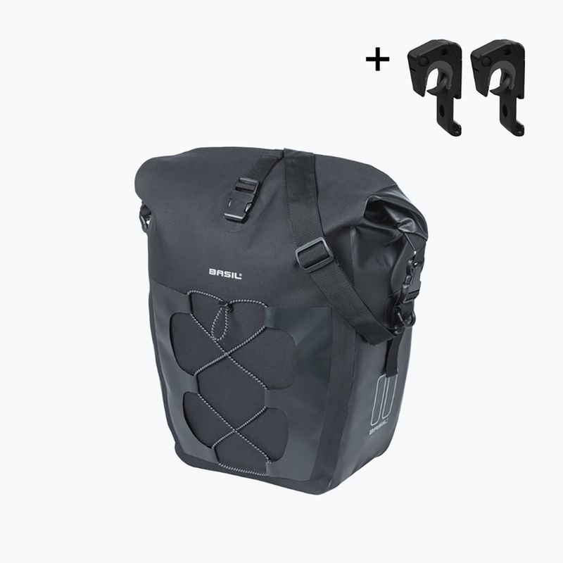 Bike pannier Basil Navigator Waterproof Single Bag MIK Hooks 25-31 l black 2