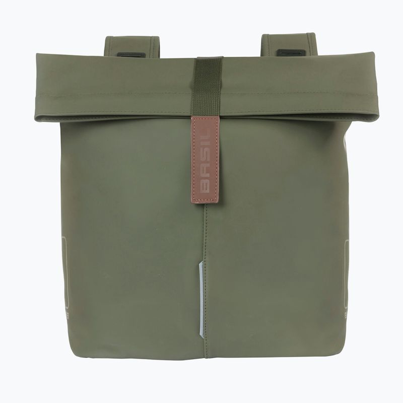 Basil City Double Vegan Leather 32 l green bicycle panniers