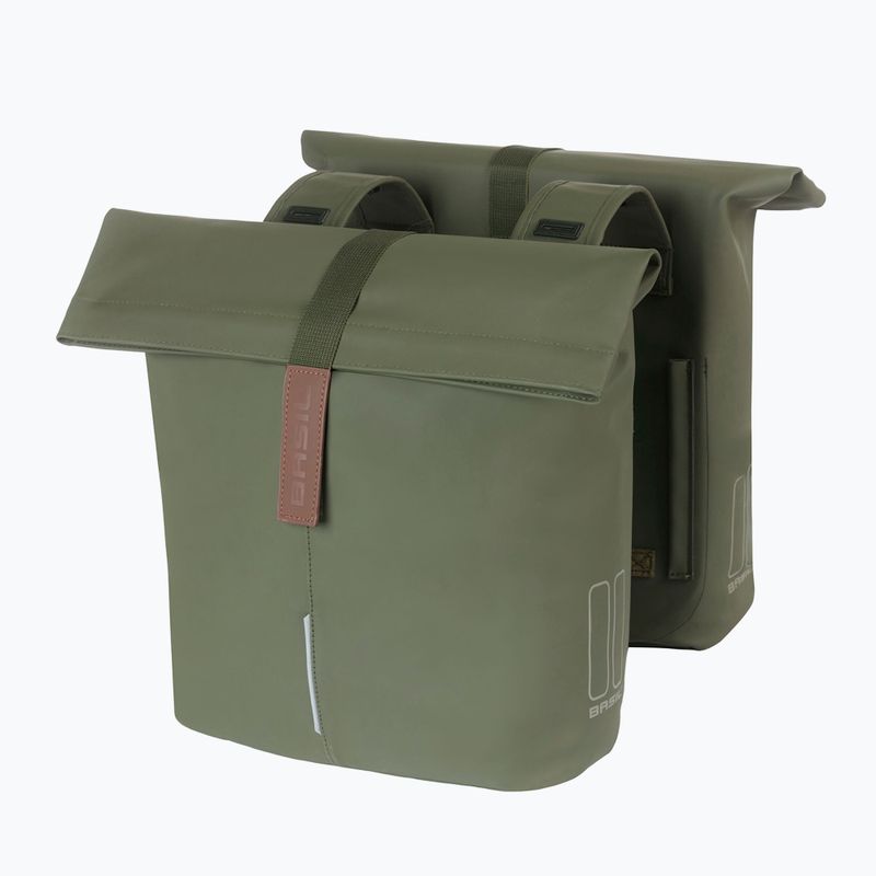 Basil City Double Vegan Leather 32 l green bicycle panniers 2