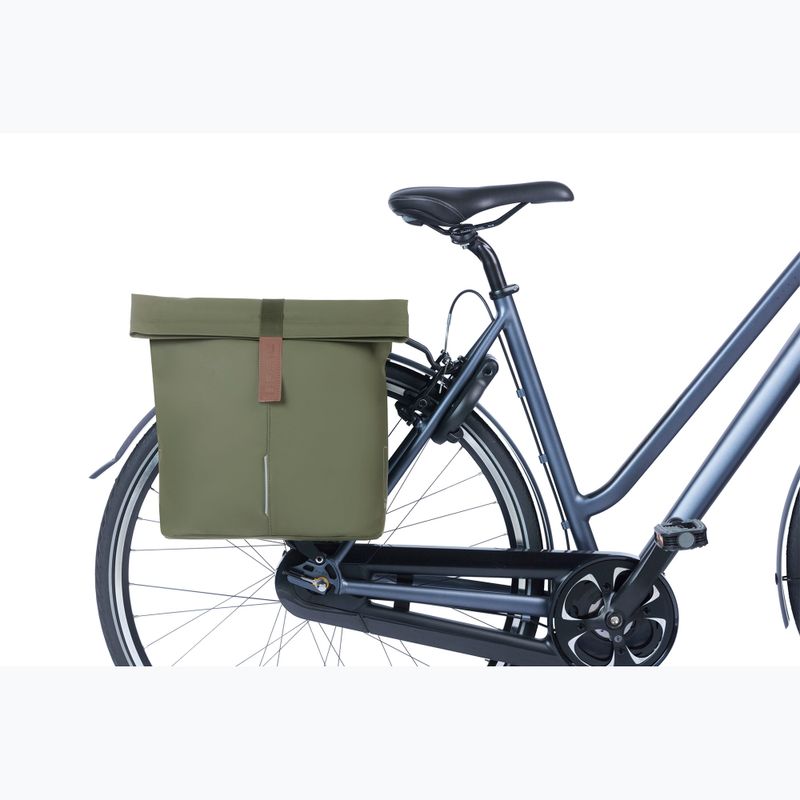 Basil City Double Vegan Leather 32 l green bicycle panniers 7