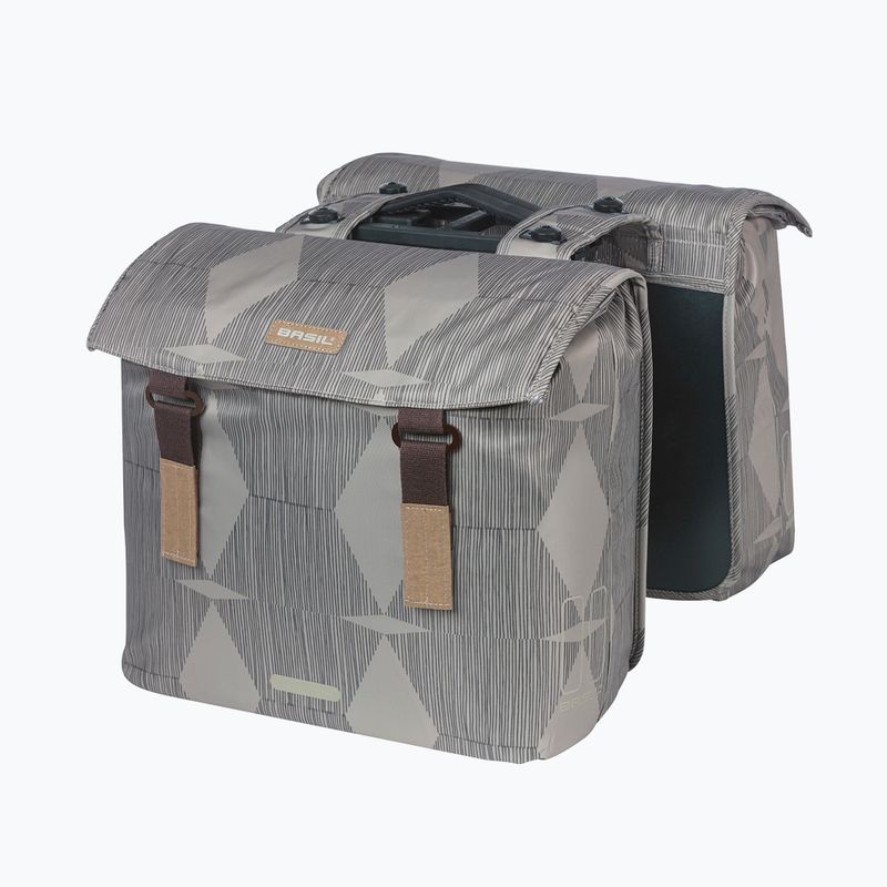 Basil Elegance Double Bag MIK bike pannier 40-49 l chateau taupe 2