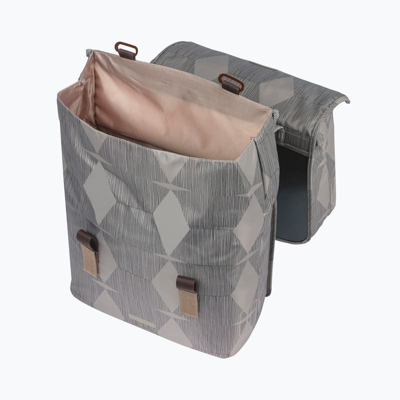 Basil Elegance Double Bag MIK bike pannier 40-49 l chateau taupe 3
