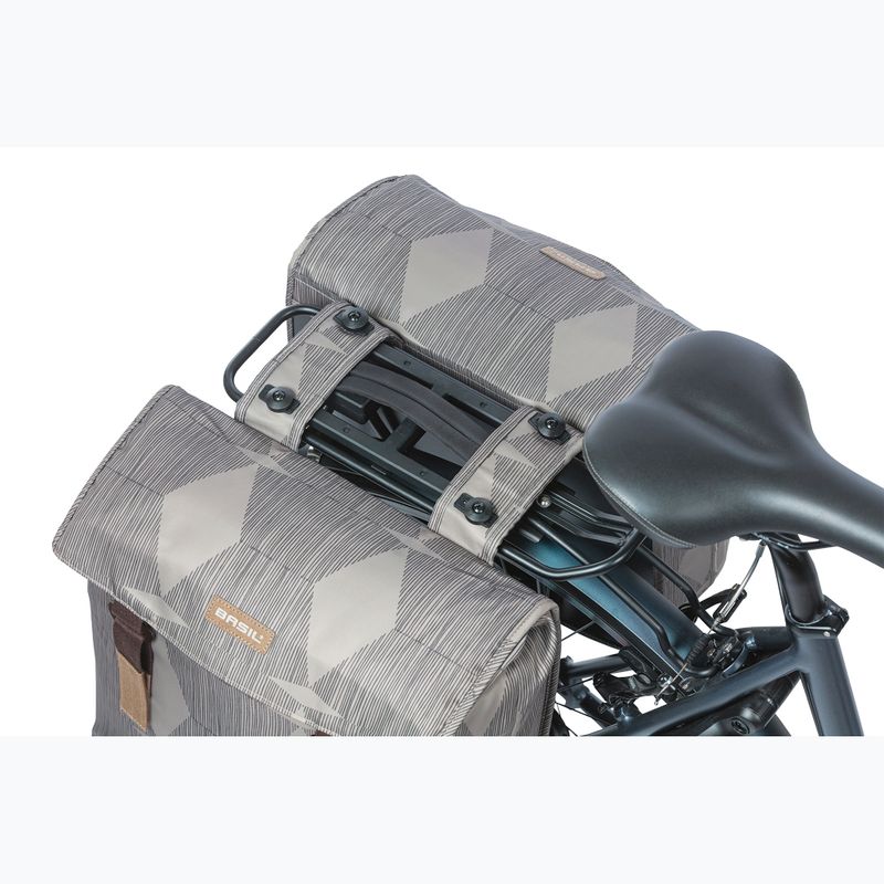 Basil Elegance Double Bag MIK bike pannier 40-49 l chateau taupe 6