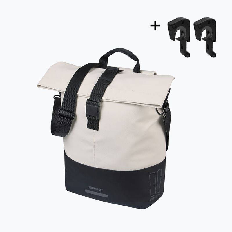 Bike bag Basil Cove Shopper MIK Hooks 16 l off white/black 2