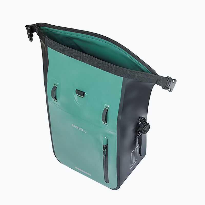 Bike pannier Basil Rivo M Single Bag MIK Hooks 12-15 l silvergreen/black 4