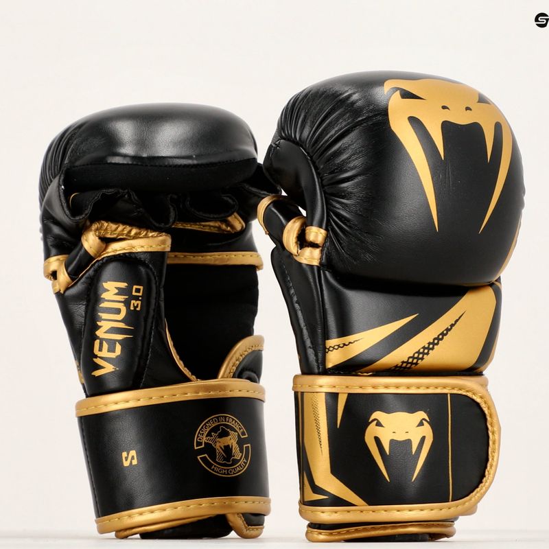 Venum Sparring Challenger 3.0 black/gold MMA training gloves 12