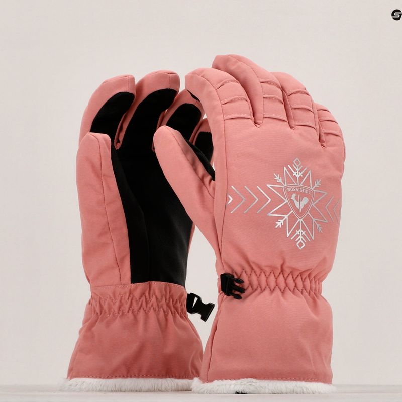 Rossignol women's ski gloves Perfy G cooper pink 8