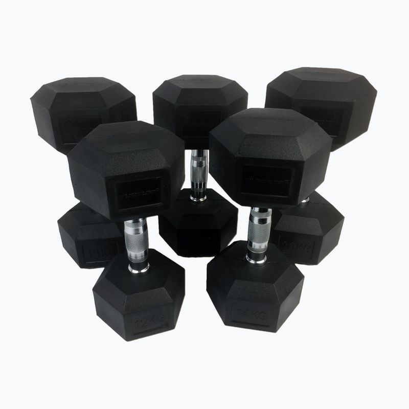 Tunturi Rubber Dumbbell set 12-20 kg black