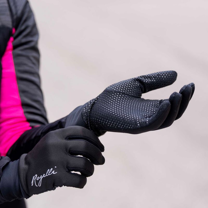 Women's cycling gloves Rogelli Laval Mid Season LW Windproof black 4
