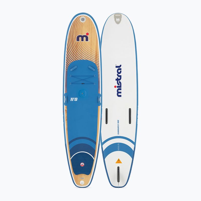 SUP Mistral Sunburst Air 11'0 Wood blue/white board 2