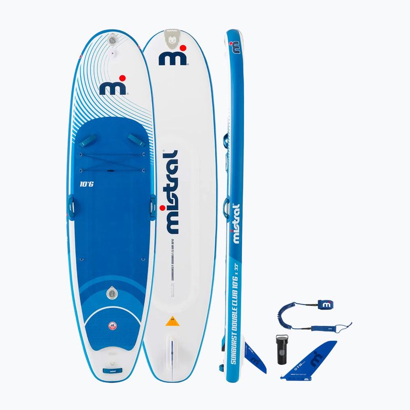 SUP Mistral Sunburst Double Club 10'6" white/green board
