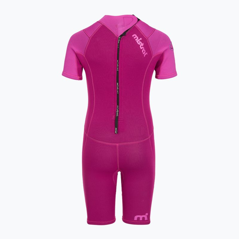 Children's swimming wetsuit Mistral Breeze 76 2,5/2mm Kids Shorty pink 3
