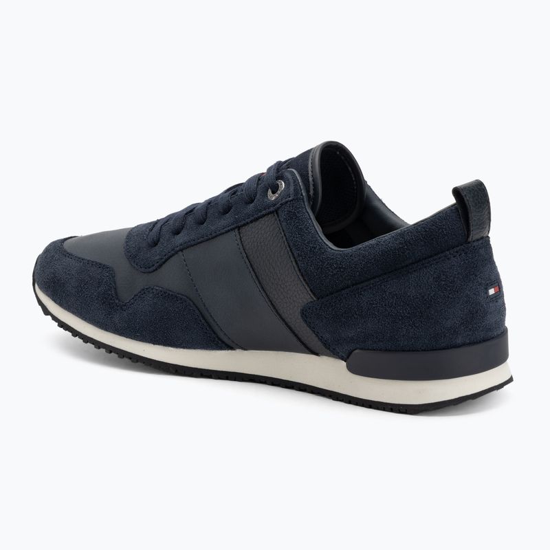 Tommy Hilfiger men's shoes Iconic Leather Suede Mix Runner midnight 3